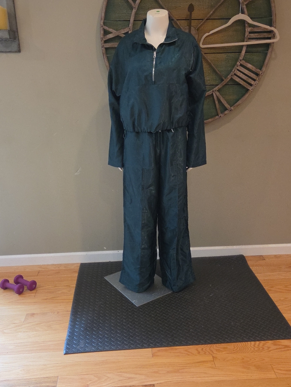 Alo Yoga Track Set After Glow Wide Leg Pant And Cropped Pullover In Winter Ivy